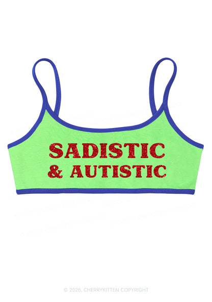 Glitter Sadistic And Autistic Y2K Super Crop Cami Cherrykitten