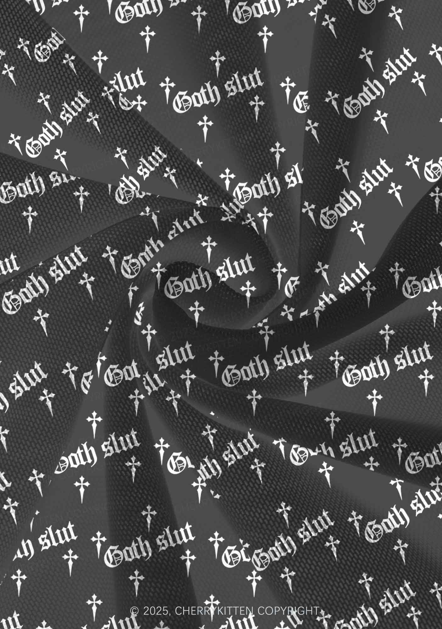 Halloween White Goth Slxt Y2K Print Mini Layered Skirt Cherrykitten
