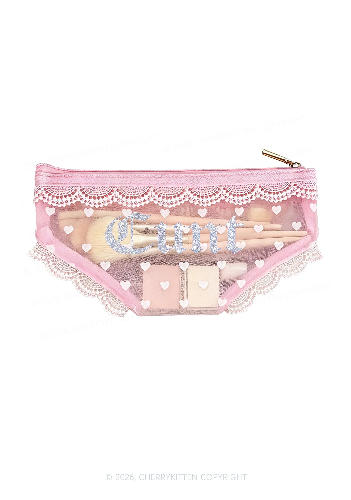 Glitter Cxxt Y2K Briefs Shape Cosmetic Pouch Cherrykitten
