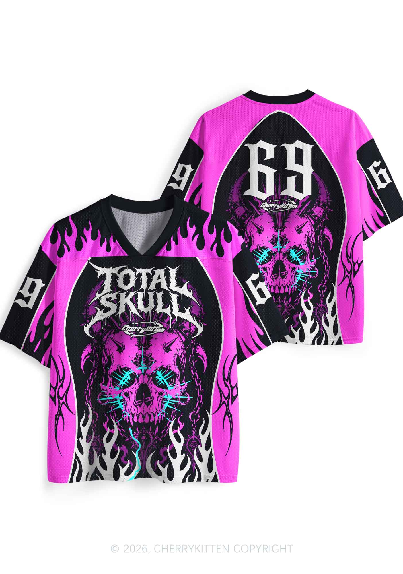 Halloween Total Skull Y2K Sport Jersey Shirts Cherrykitten