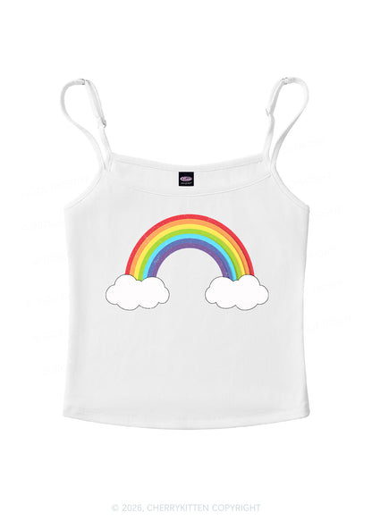Rainbow Cloud Pride Y2K Spaghetti Strap Cami Cherrykitten