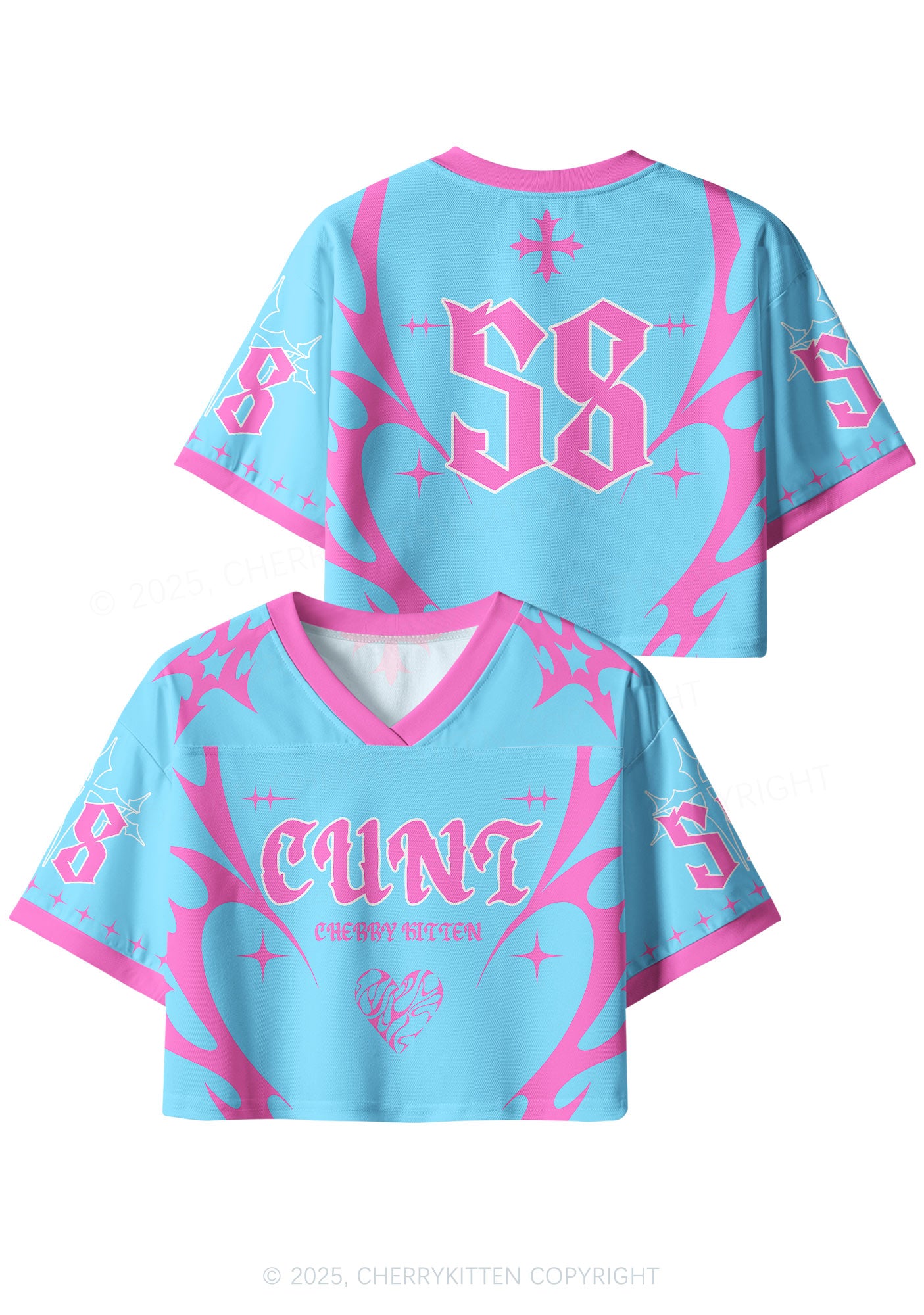 Custom Blue Star Cxxt Y2K Crop Sport Jersey Shirts Cherrykitten