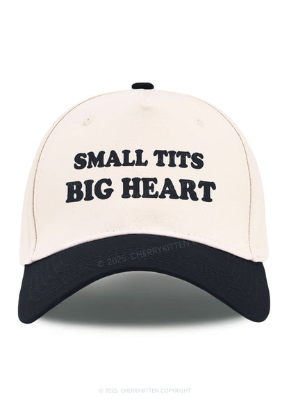 Embroidered Small But Big Heart Y2K Color Block Baseball Cap Cherrykitten