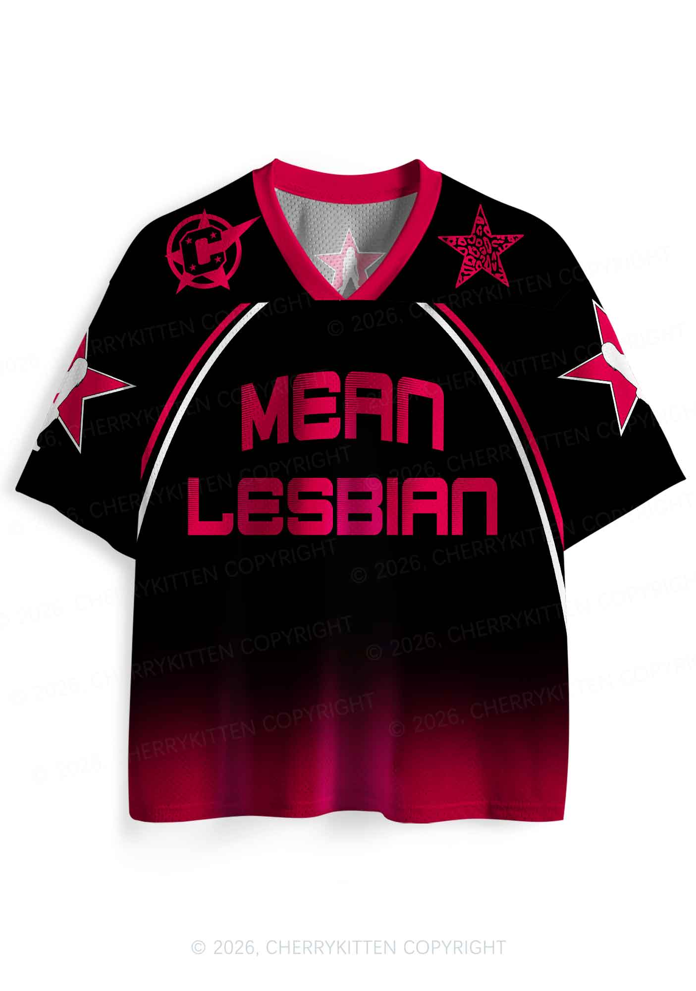 Black Mean Lesbian Pride Y2K Sport Jersey Shirts Cherrykitten
