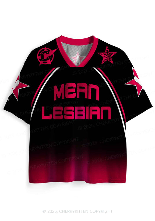 Black Mean Lesbian Pride Y2K Sport Jersey Shirts Cherrykitten