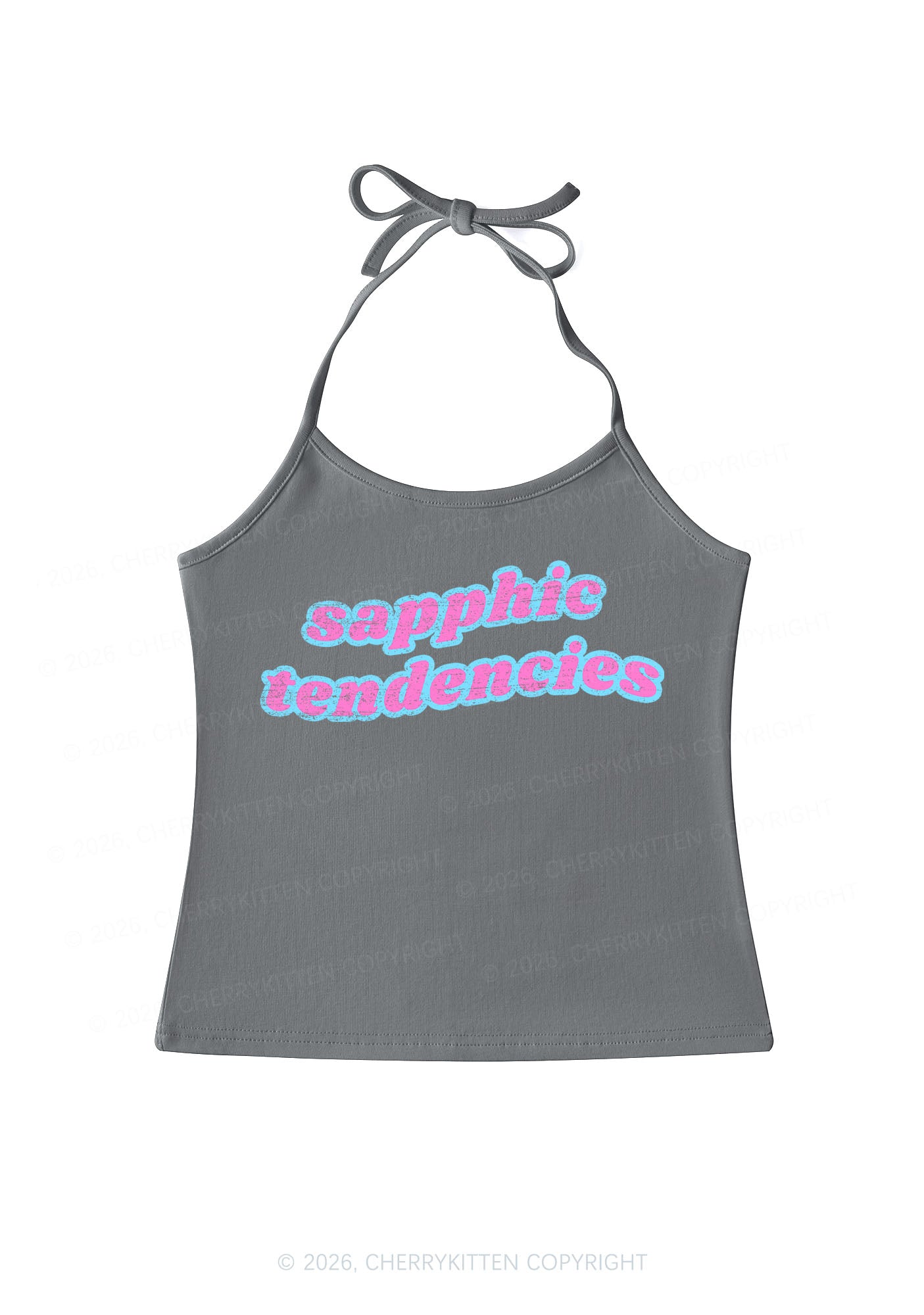 Sapphic Tendencies Pride Y2K Halter Neck Cami Cherrykitten