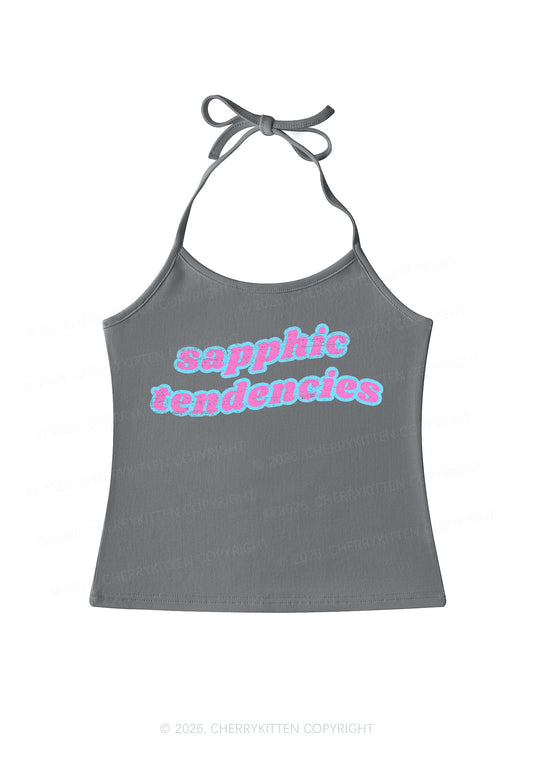 Sapphic Tendencies Pride Y2K Halter Neck Cami Cherrykitten
