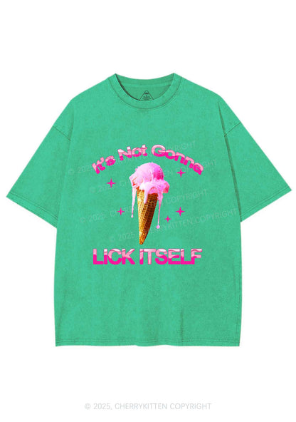 Ice Cream Lick Itself Y2K Shirts Washed Tee Cherrykitten