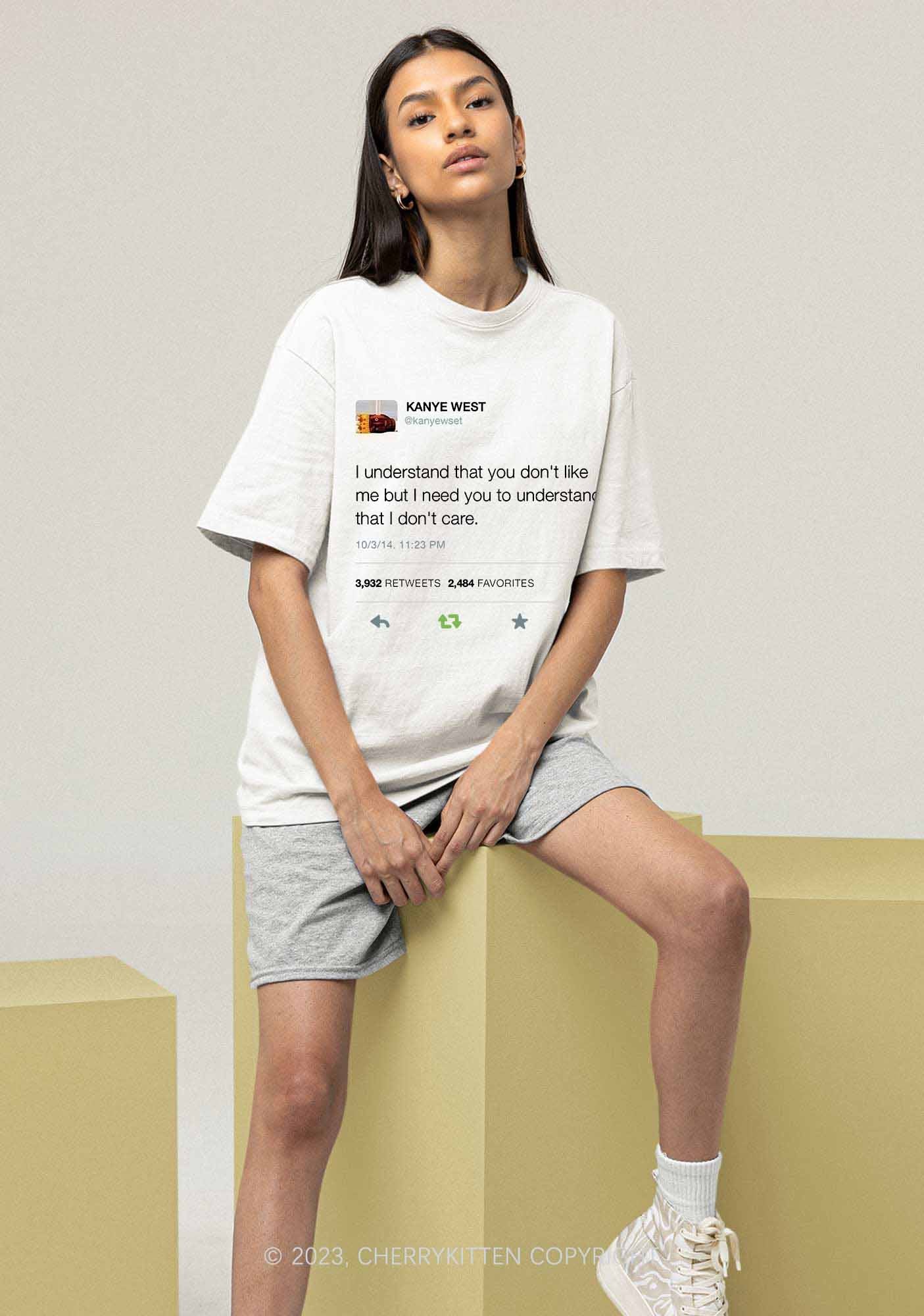 I Don't Care Y2K Chunky Shirt Cherrykitten