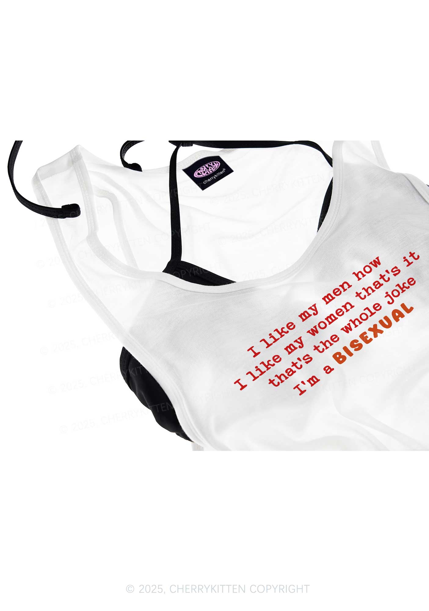Im A Bisexual Pride Y2K Sheer Boyfriend Tank Cherrykitten