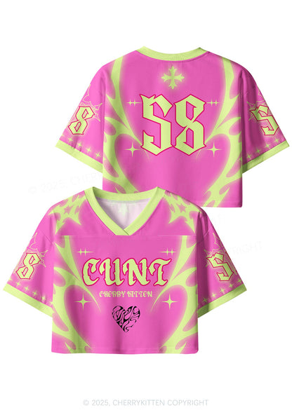 Custom Hot Pink Cxxt Y2K Crop Sport Jersey Shirts Cherrykitten