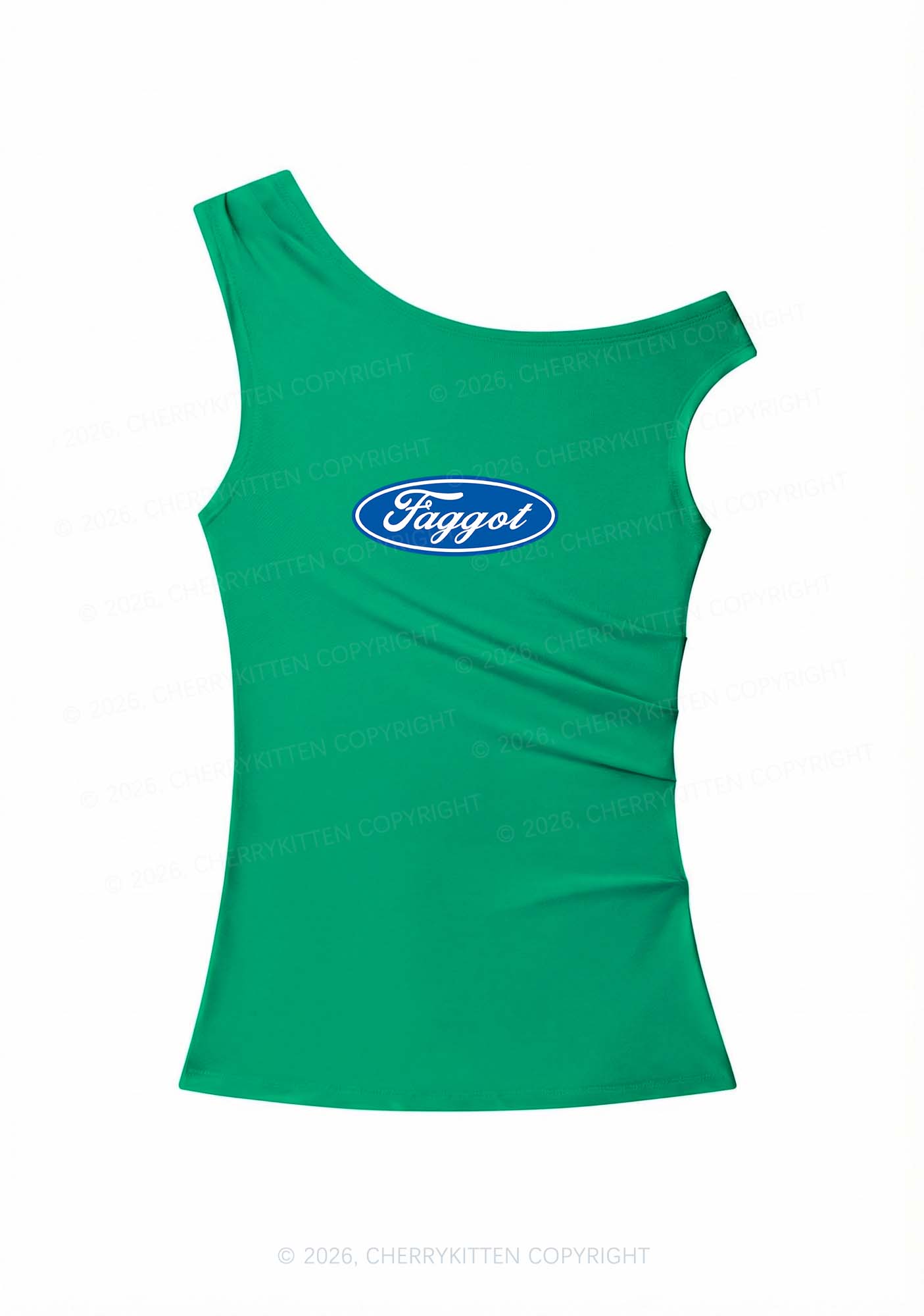 Faggot Pride Y2K Off Shoulder Tank Top Cherrykitten