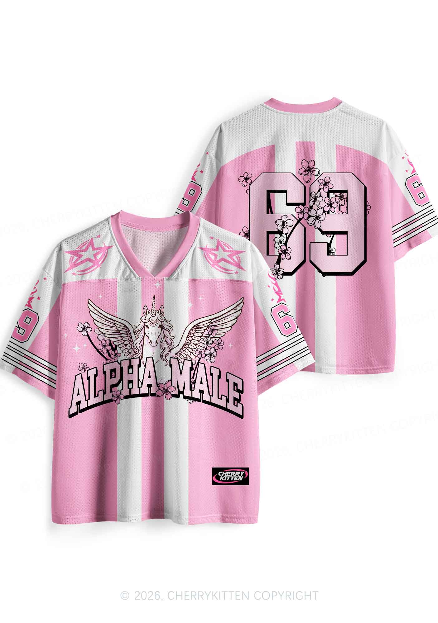 Sakura Alpha Male Unicorn Pride Y2K Sport Jersey Shirts Cherrykitten