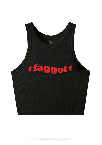 Red Faggot Pride Y2K Crop Tank Top Cherrykitten