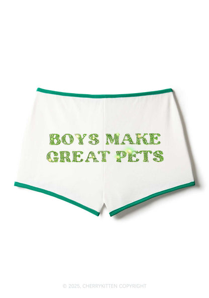 Rhinestone Boys Make Gr8 Pets Y2K Booty Shorts Cherrykitten