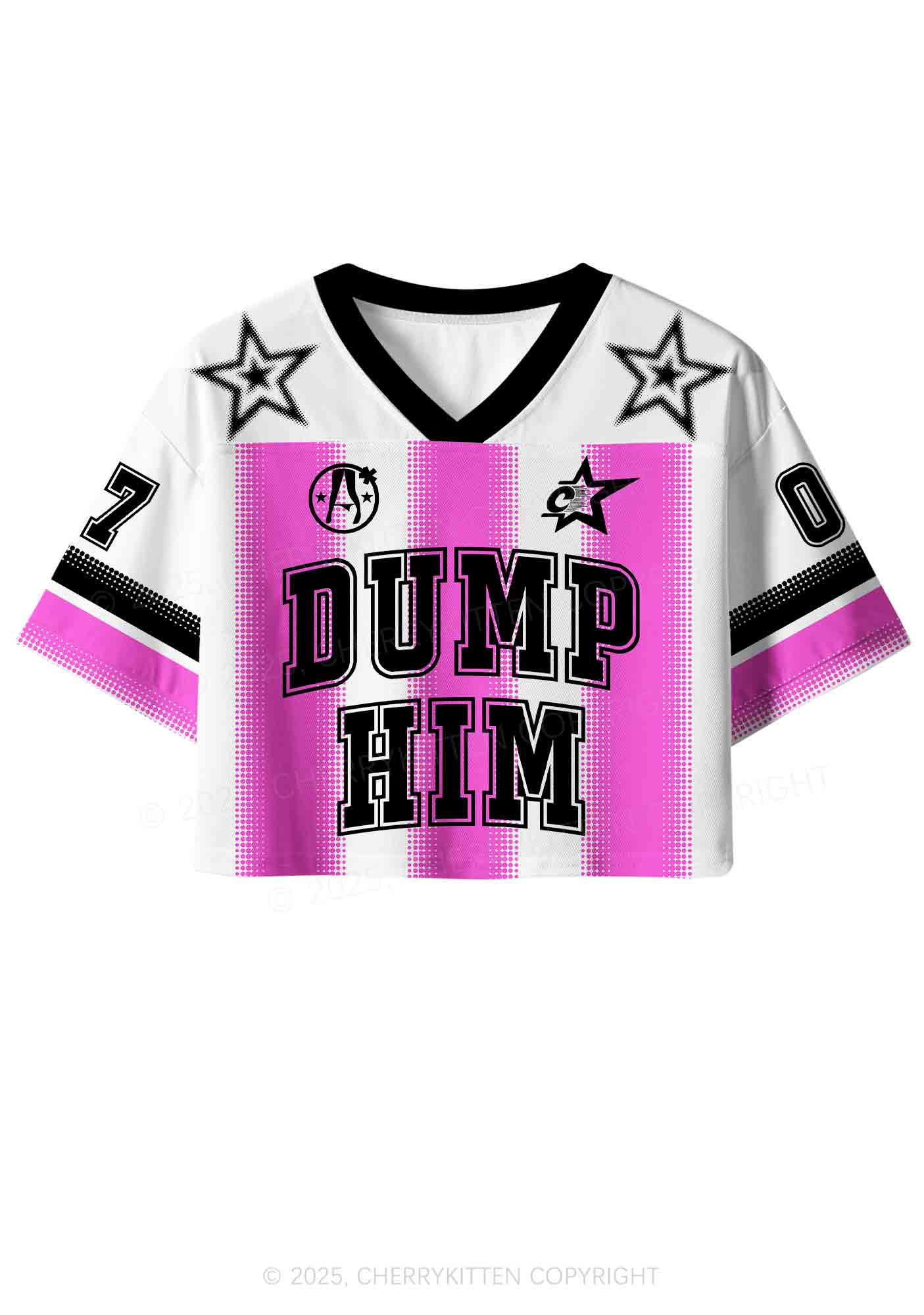 Custom Pink Dump Him Y2K Crop Sport Jersey Shirts Cherrykitten