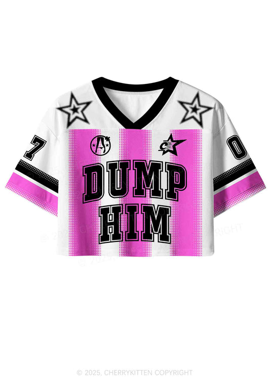 Custom Pink Dump Him Y2K Crop Sport Jersey Shirts Cherrykitten