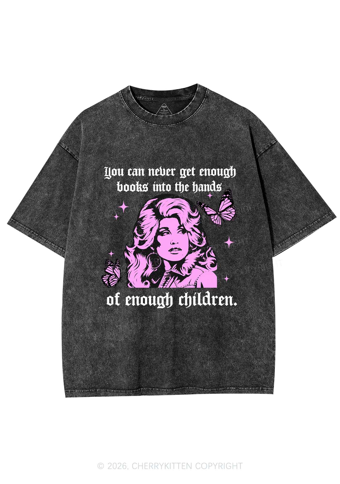 Get Enough Books Into Children Y2K Shirts Washed Tee Cherrykitten