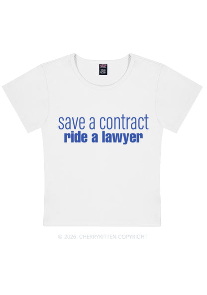 Save Contract Ride Lawyer Y2K Baby Tee Cherrykitten