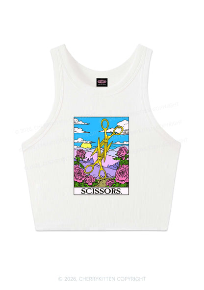 Yellow Scissors Pride Y2K Crop Tank Top Cherrykitten