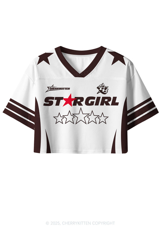 Custom Five Stars Girl Y2K Crop Sport Jersey Shirts Cherrykitten