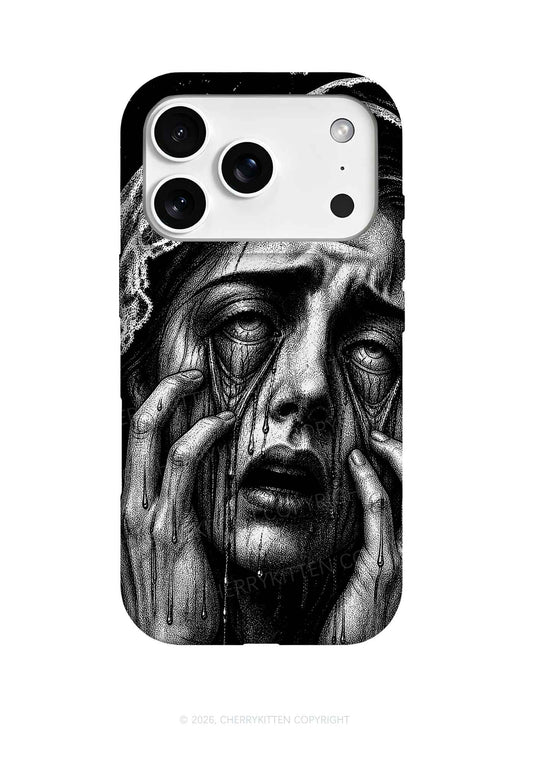 Halloween Veiled Crying Woman Y2K Phone Case Cherrykitten