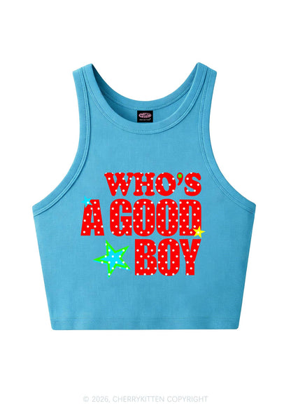 Whos A Good Boy Polka Dots Y2K Crop Tank Top Cherrykitten