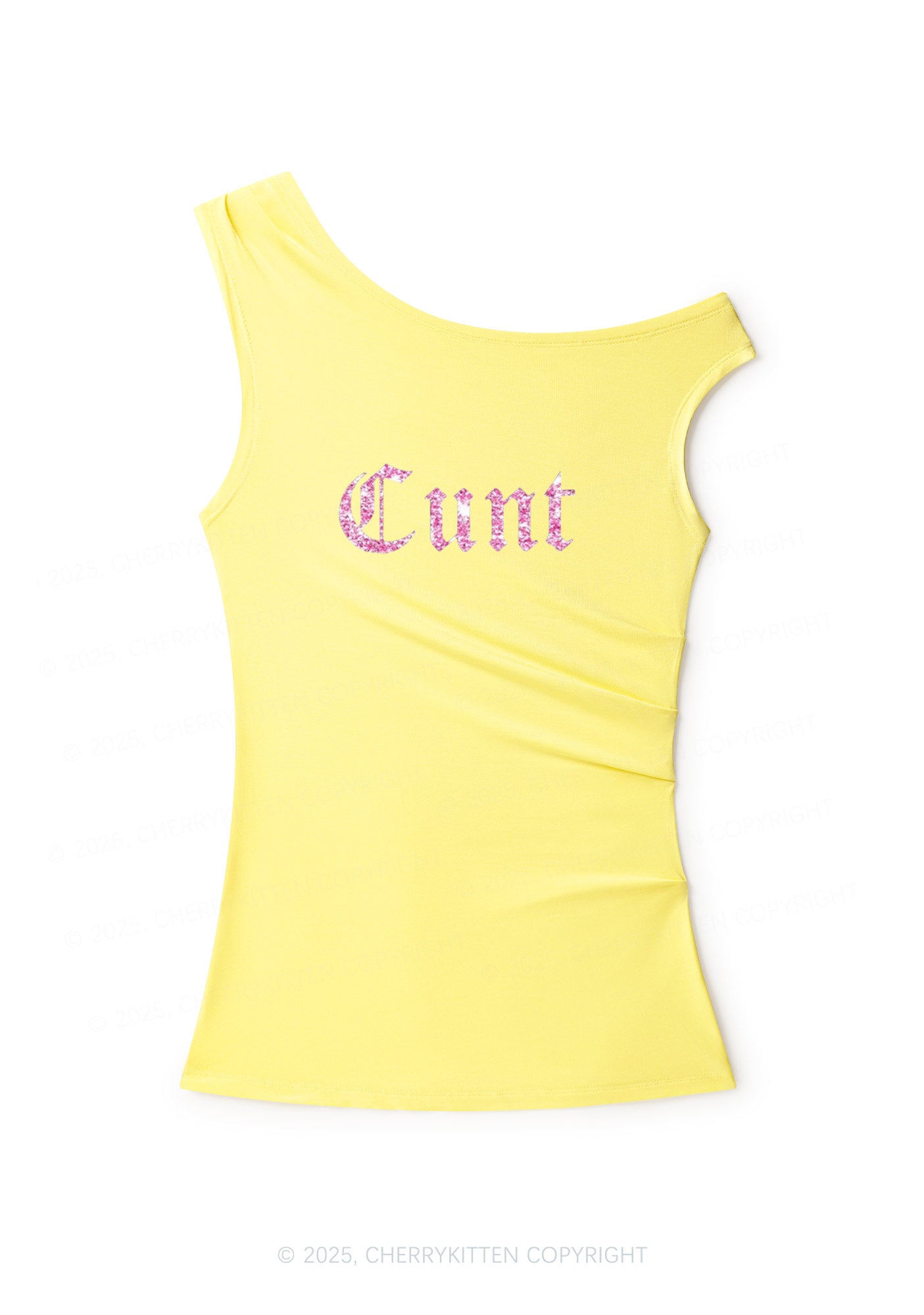 Glitter Cxxt Y2K Off Shoulder Tank Top Cherrykitten