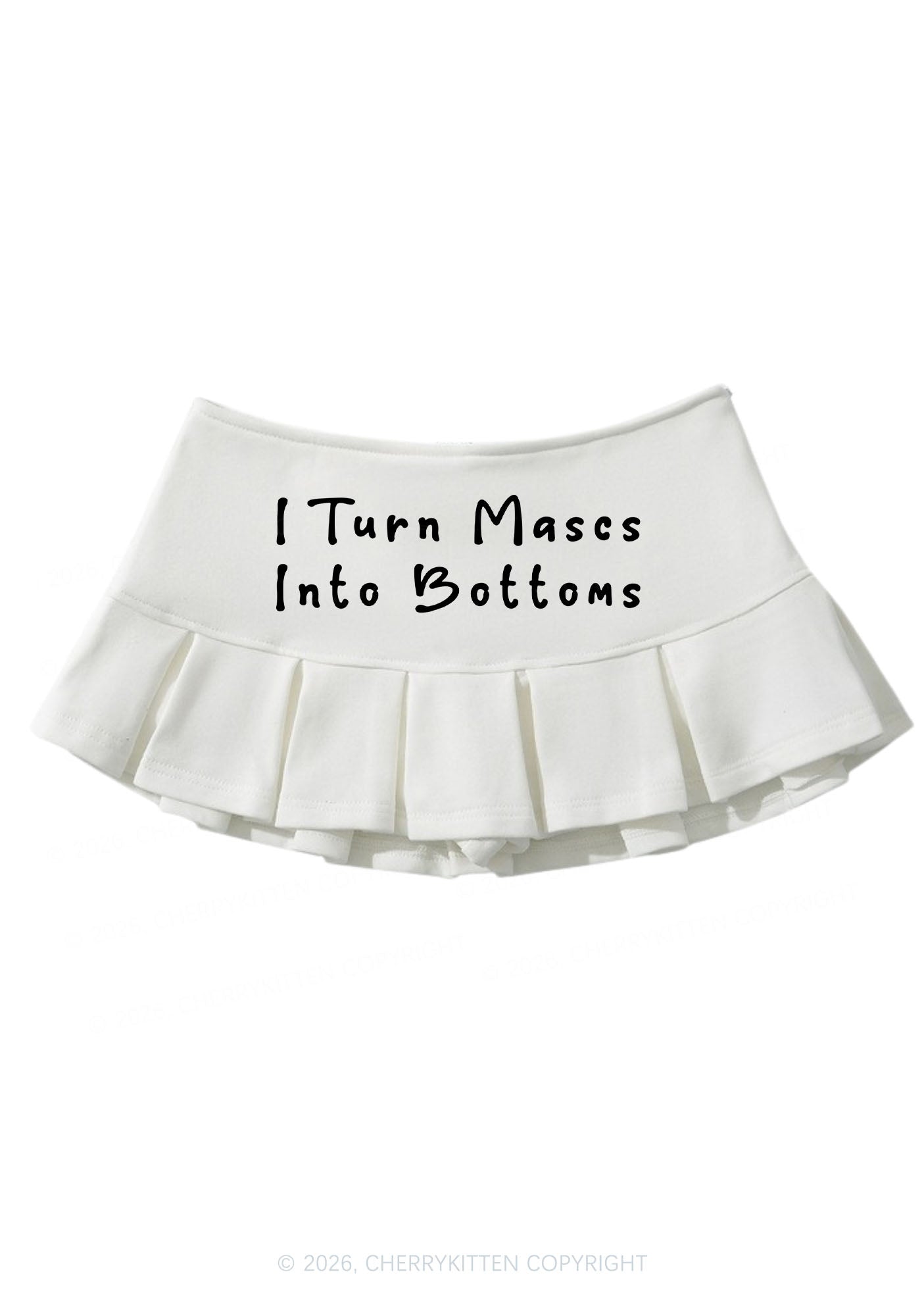 I Turn Mascs Into Bottoms Pride Y2K Mini Pleated Skirts Cherrykitten