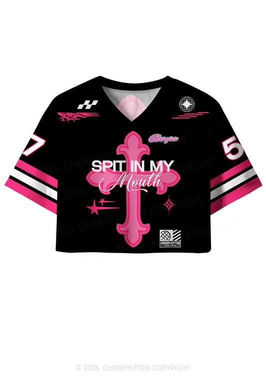 Custom Pink Cross Y2K Crop Sport Jersey Shirts Cherrykitten