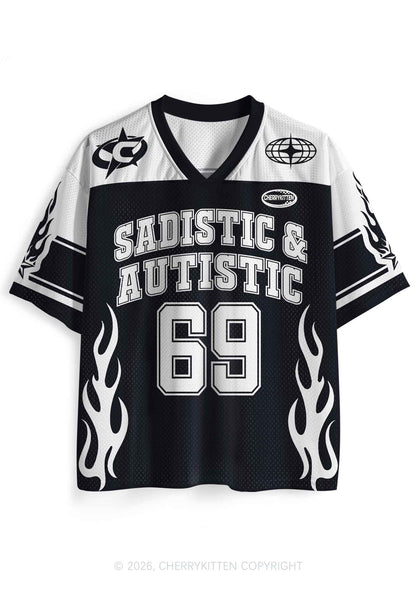 Sadistic And Autistic Y2K Sport Jersey Shirts Cherrykitten
