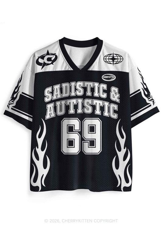 Sadistic And Autistic Y2K Sport Jersey Shirts Cherrykitten