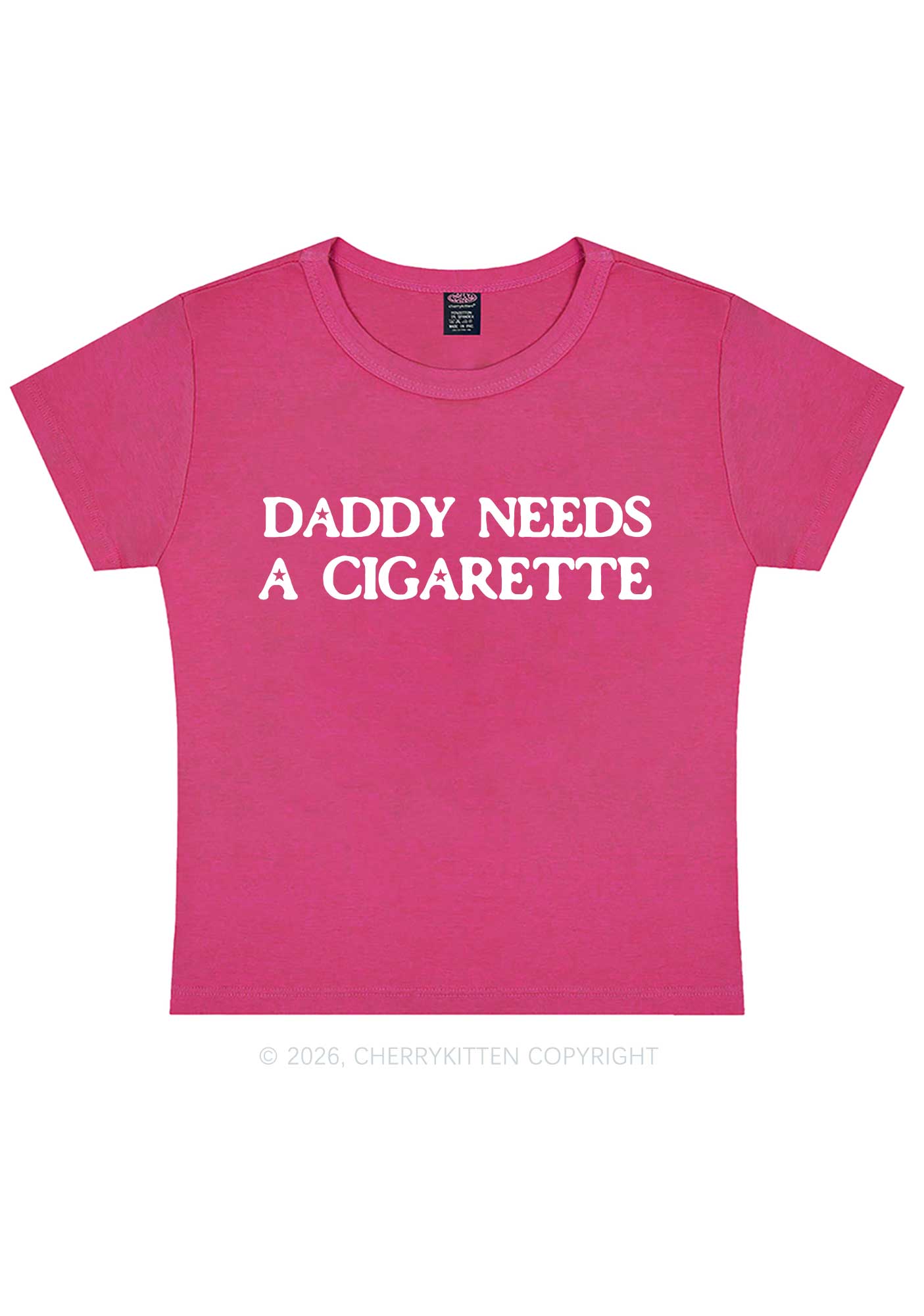 Daddy Needs A Cigarette Y2K Baby Tee Cherrykitten