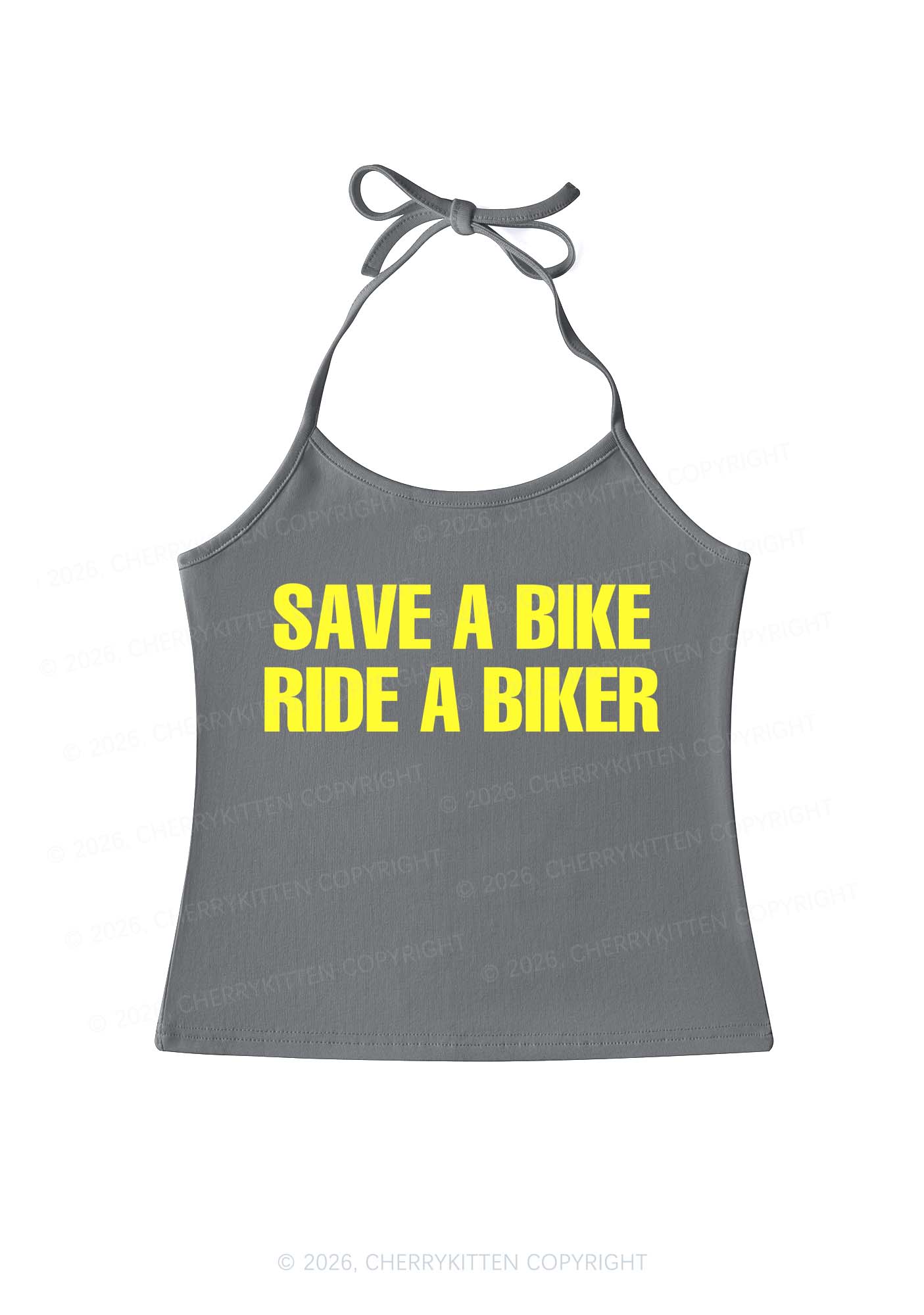 Save Bike Ride Biker Y2K Halter Neck Cami Cherrykitten