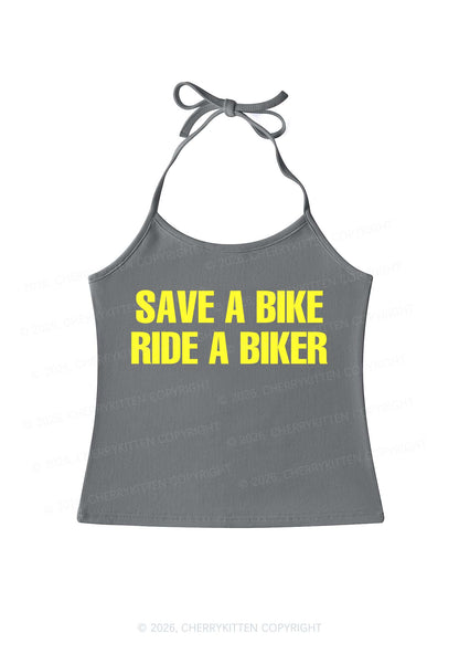 Save Bike Ride Biker Y2K Halter Neck Cami Cherrykitten