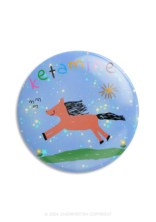 Blue K Pony 1Pc Y2K Pin Badge Cherrykitten