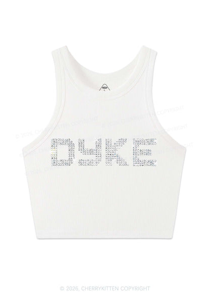 Rhinestone Dyke Pride Y2K Crop Tank Top Cherrykitten