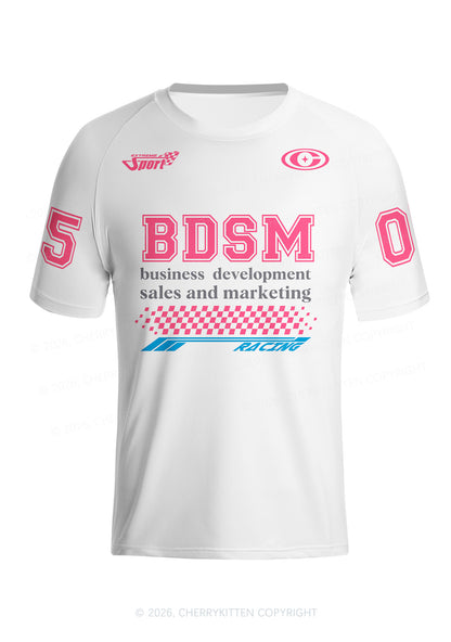 Pink BDSM Y2K Football Jersey Shirts Cherrykitten
