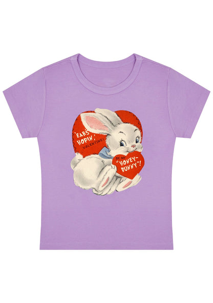 Curvy Ears Hopin Valentine Be My Honey Bunny Baby Tee