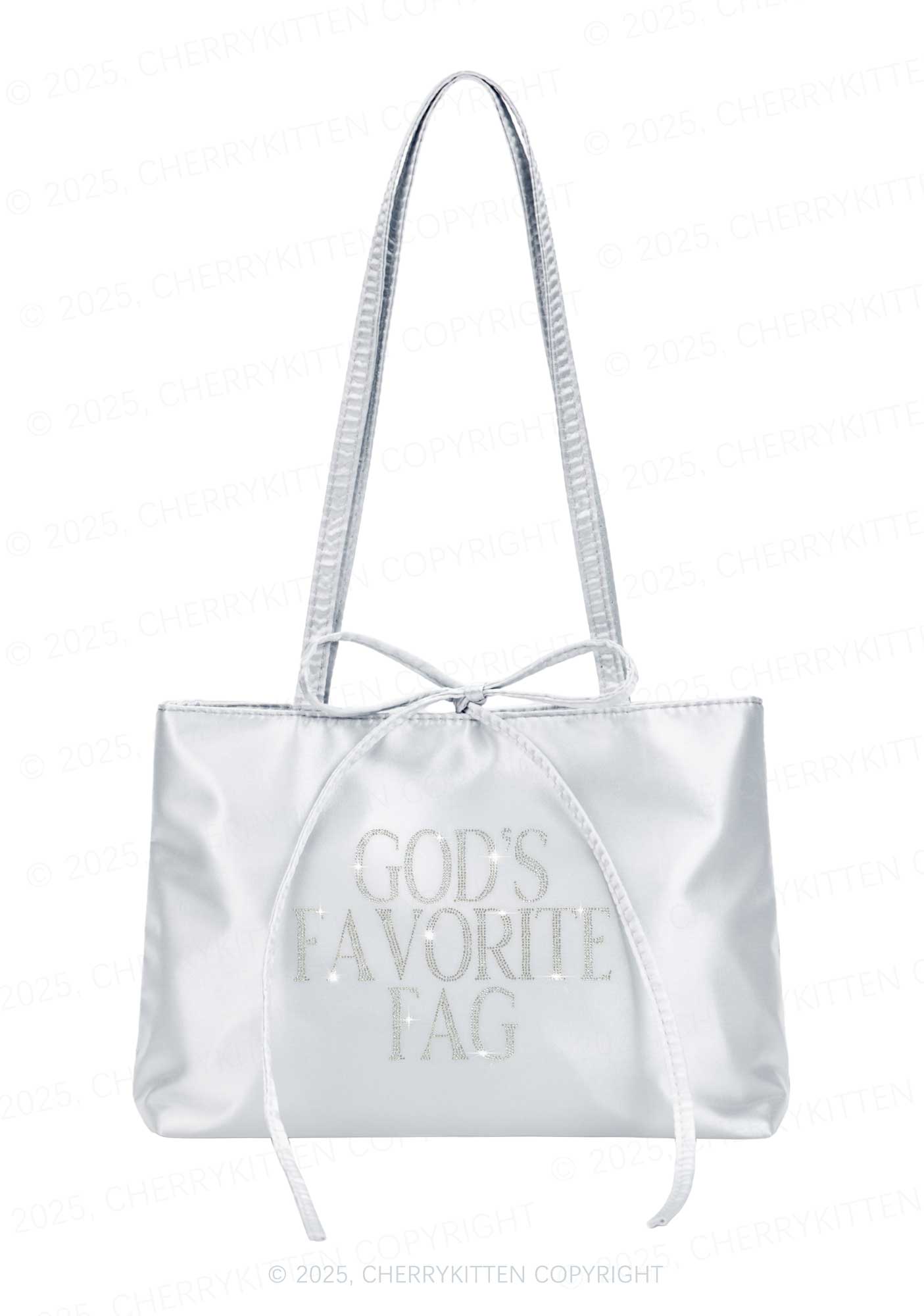 Rhinestone Gods Favorite Fag Pride Y2K Satin Bags Cherrykitten