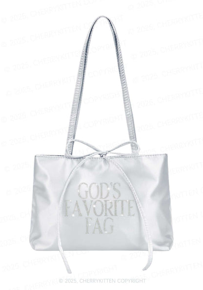 Rhinestone Gods Favorite Fag Pride Y2K Satin Bags Cherrykitten