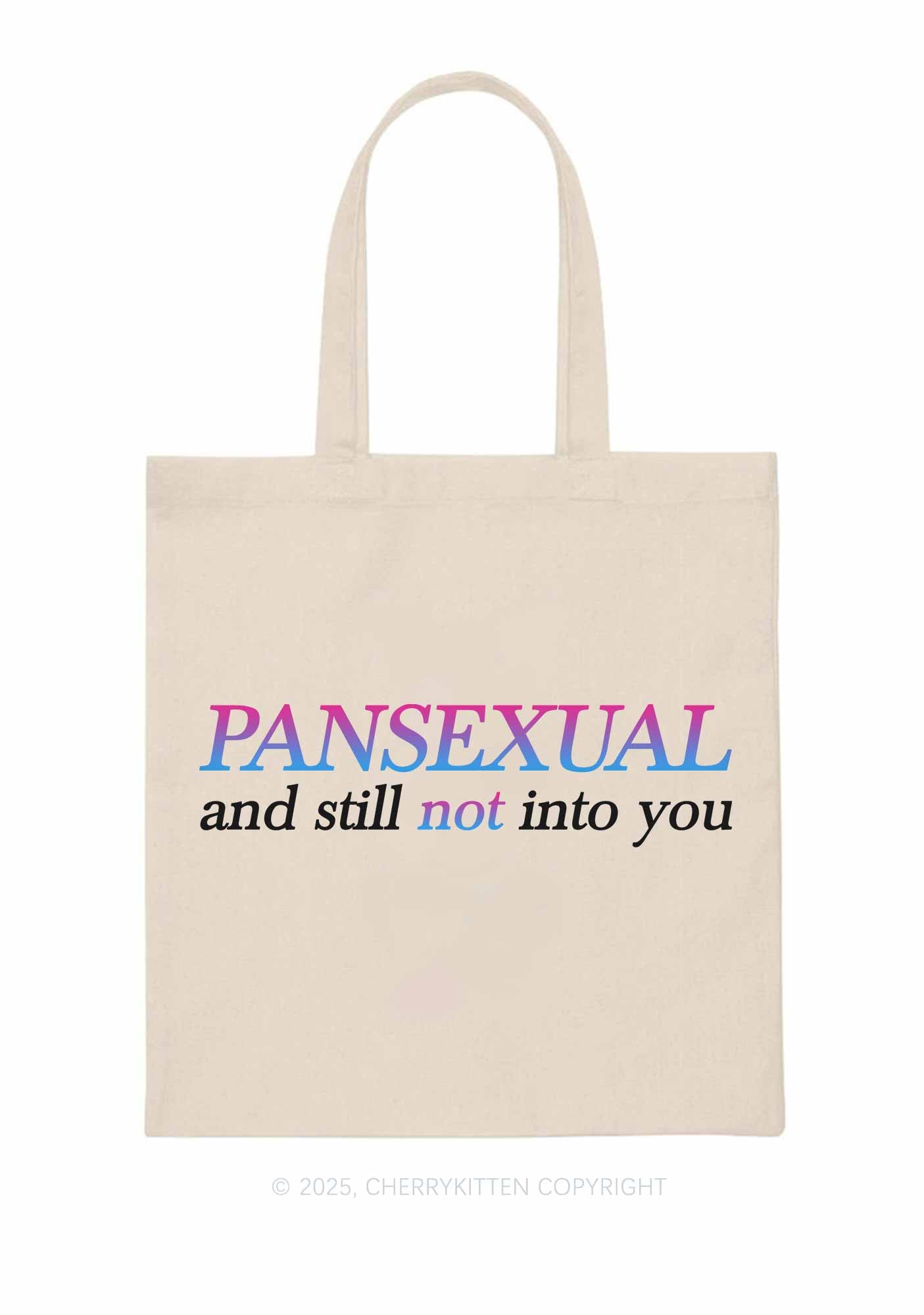 Pansexual Still Not Into You Pride Y2K Canvas Tote Bag Cherrykitten