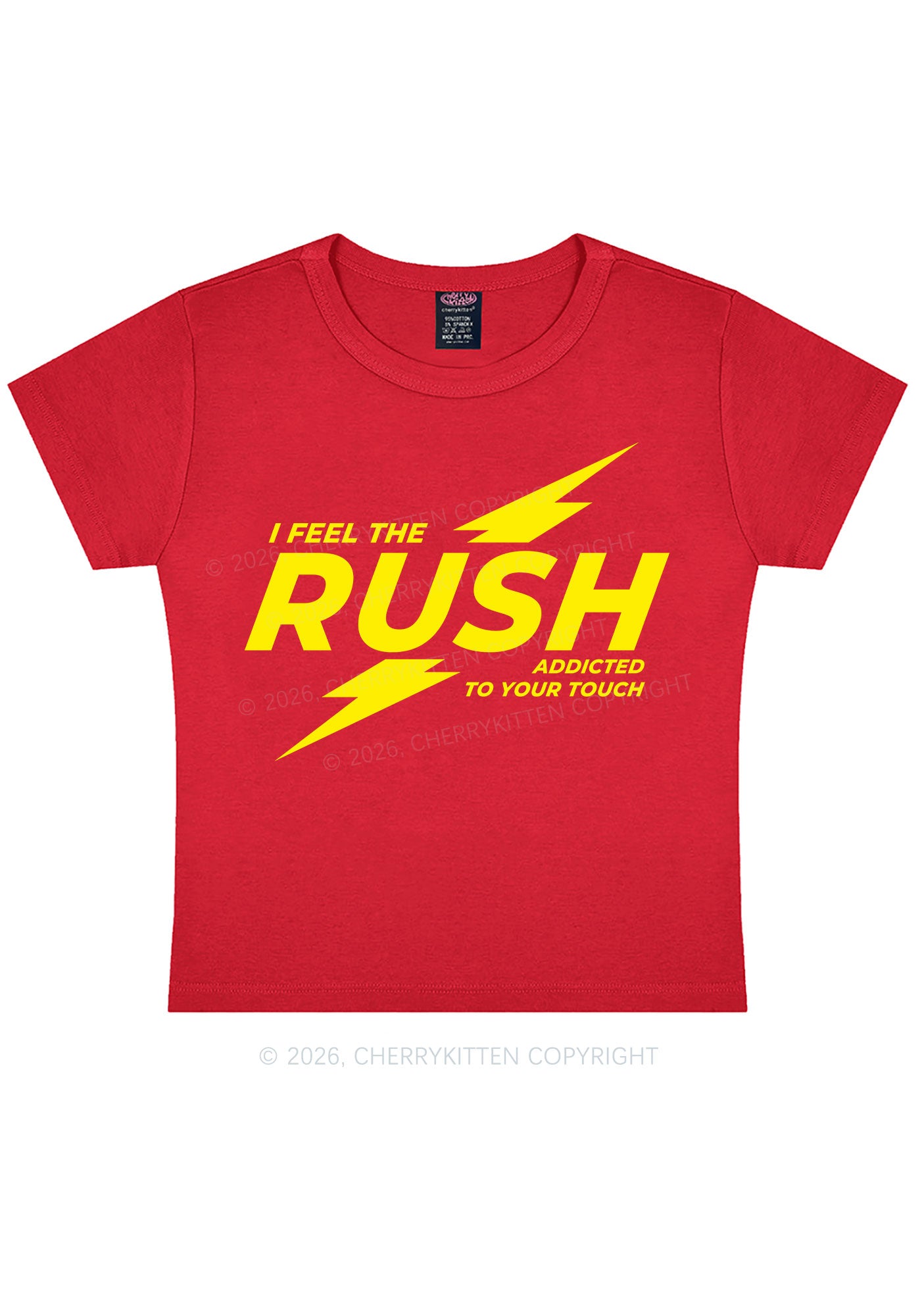 I Feel The Rush Y2K Baby Tee Cherrykitten