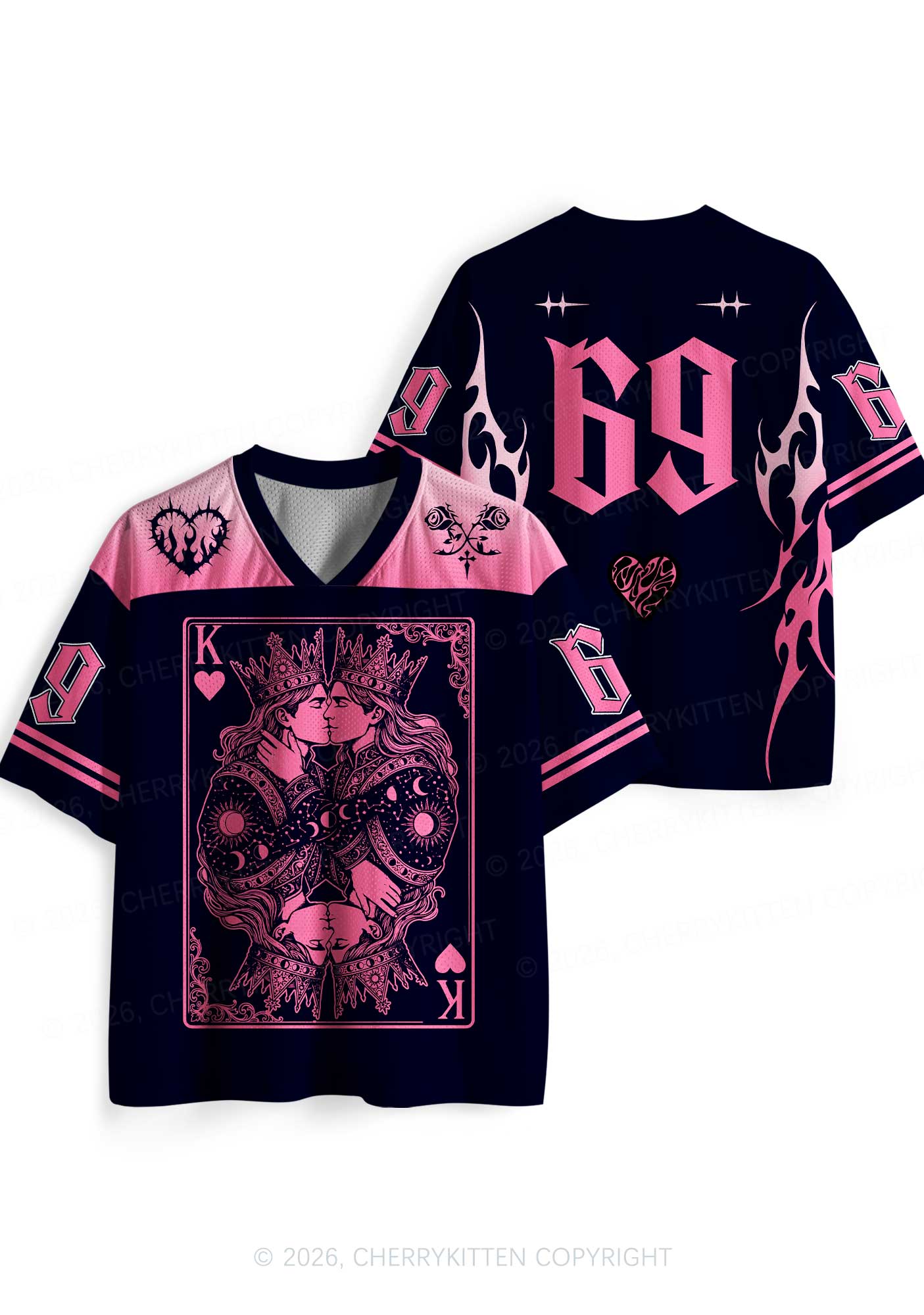 Pink Black Gay King Pride Y2K Sport Jersey Shirts Cherrykitten
