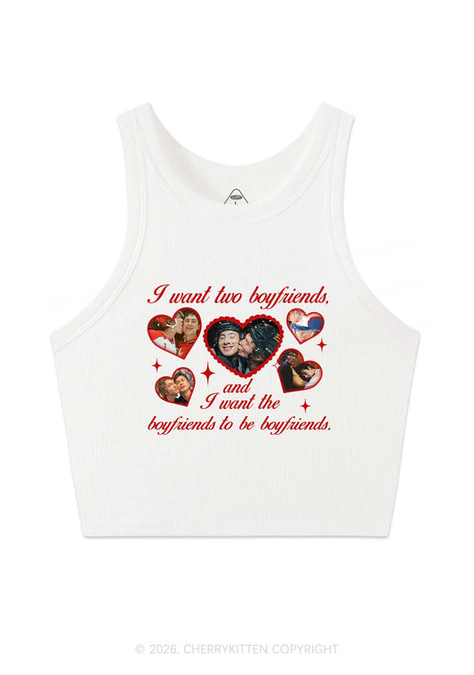 I Want Two Boyfriends HR Y2K Crop Tank Top Cherrykitten