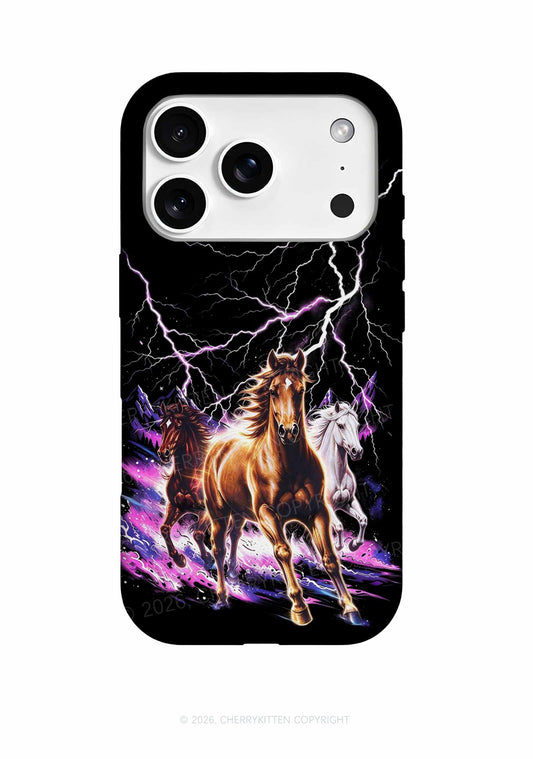 Lightning Running Horses Y2K Phone Case Cherrykitten