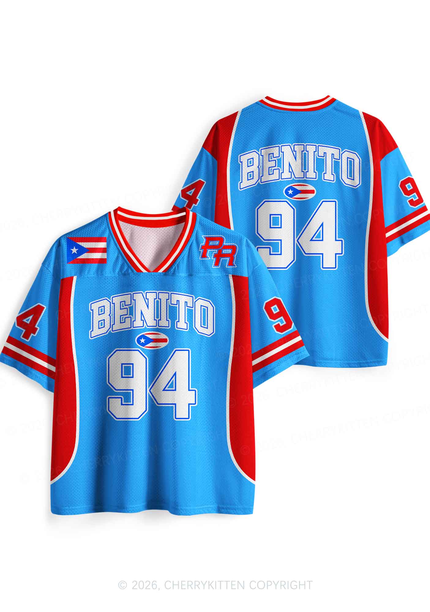 Light Blue Football Bunny Y2K Sport Jersey Shirts Cherrykitten