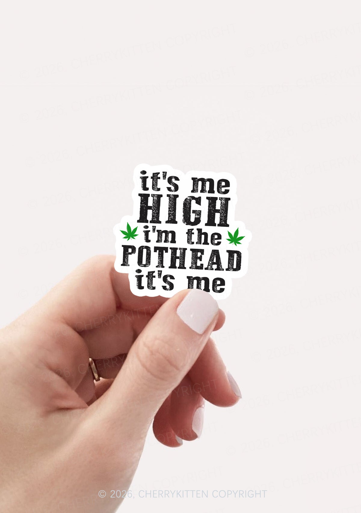 High Pothead 1pc Y2K Sticker Cherrykitten