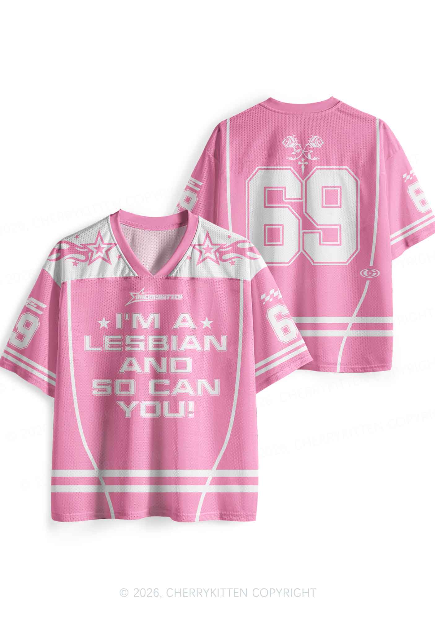Im A Lesbian And So Can You Pride Y2K Sport Jersey Shirts Cherrykitten