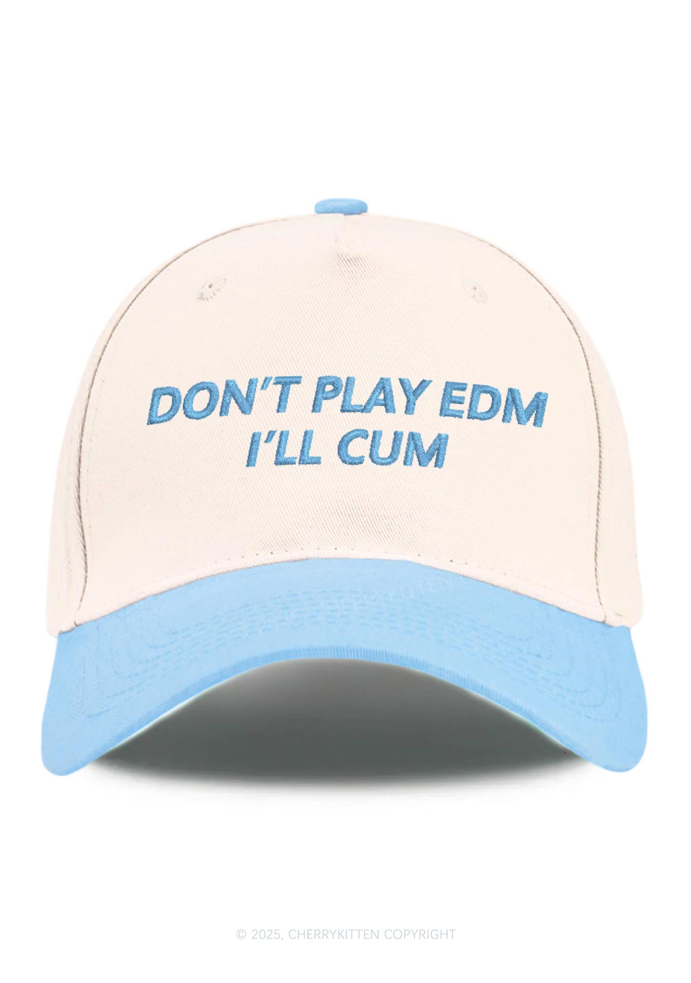 Embroidered Dont Play EDM Y2K Color Block Baseball Cap Cherrykitten